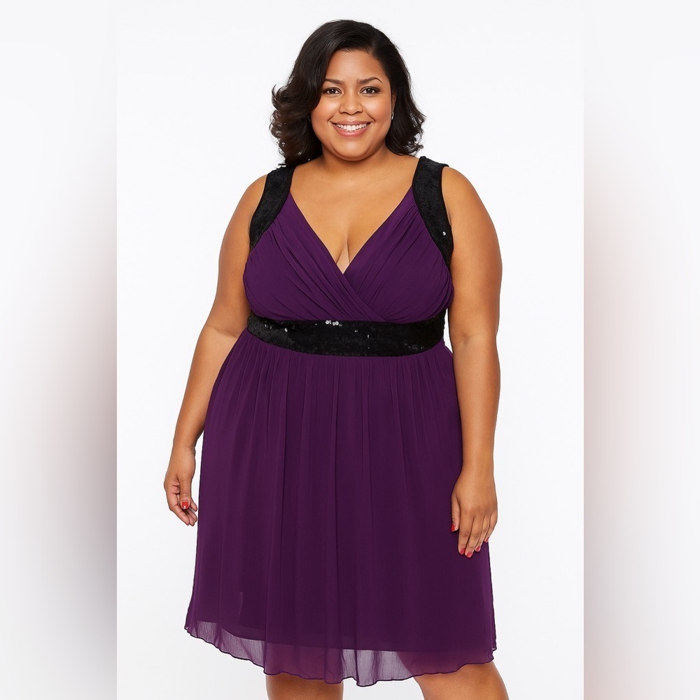 Lane Bryant plus size Purple Sequin cocktail Dress size 22 women